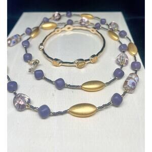 Vintage necklace set, vintage jewelry set, vintage necklace, glass necklace